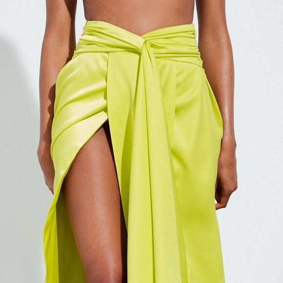 Satin Split Leg Hi-Waist Maxi Skirt | Peace + Love - Picture 4 of 5